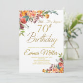 Bloemenverrassing 70ste Verjaardagsfeestje Kaart (Staand voorkant)