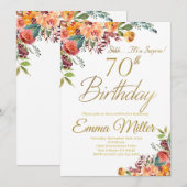 Bloemenverrassing 70ste Verjaardagsfeestje Kaart (Voorkant / Achterkant)