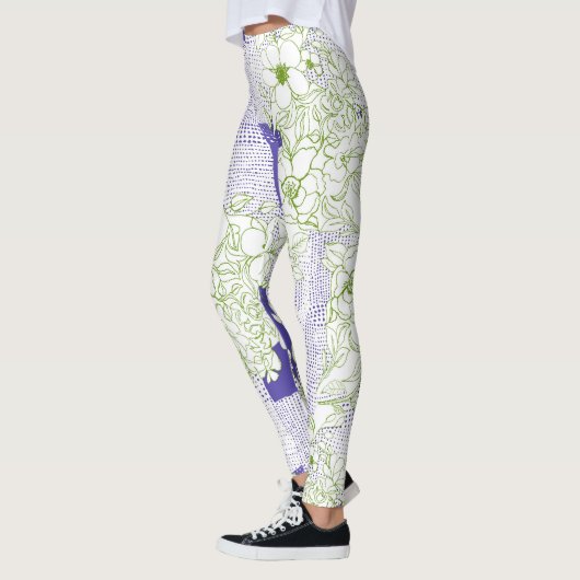 Bloemenverstoring - Abstracte botanische Leggings (Links)