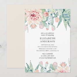 Bloemenvetplanten Zoet 16. Cactus 16e verjaardag Kaart