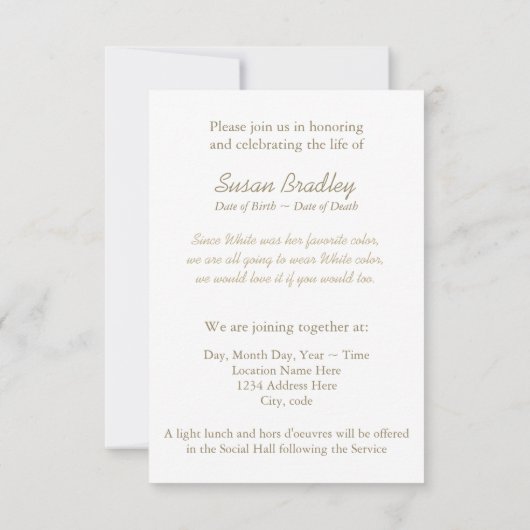 Bloemenviering van het leven 3 Uitnodiging (Achterkant)