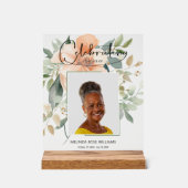 Bloemenviering van het leven begrafenis acryl bord (Voorkant)