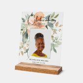 Bloemenviering van het leven begrafenis acryl bord (Hoek)