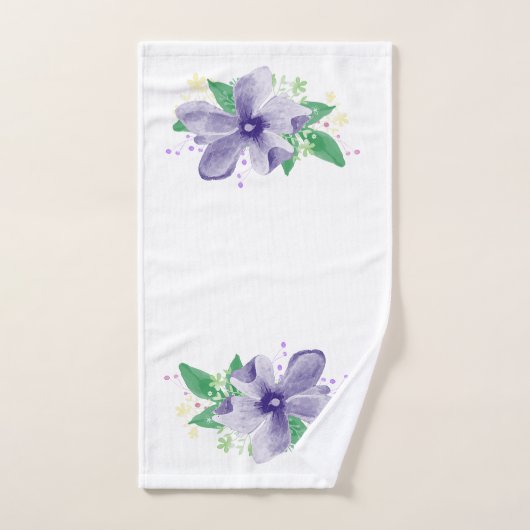 Bloemenviolette orchidee op wit bad handdoek (Handdoek)