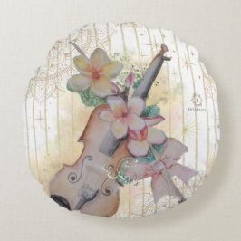 Bloemenviool Boganhues Print Rond Kussen