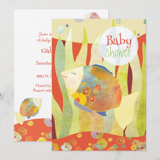 Bloemenvis Genderneutraal Baby shower Kaart (Voorkant / Achterkant)