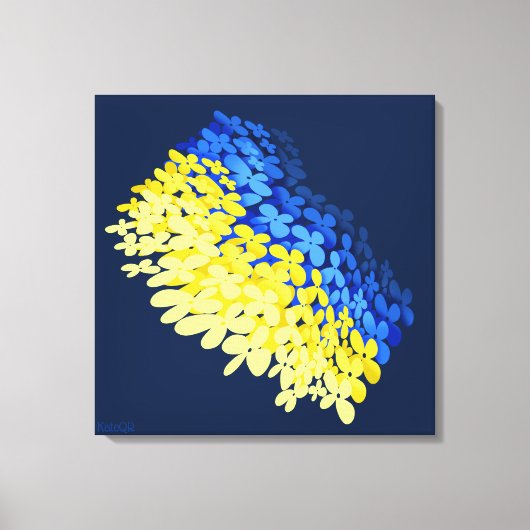 Bloemenvlag van Oekraïne Canvas Afdruk (Voorkant)