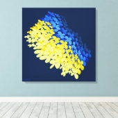 Bloemenvlag van Oekraïne Canvas Afdruk (Insitu (Houten vloer))