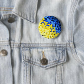 Bloemenvlag van Oekraïne Ronde Button 5,7 Cm (In situ)