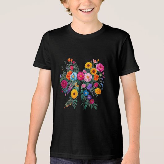 Bloemenvleugels Tri-Blend Shirt (Voorkant)