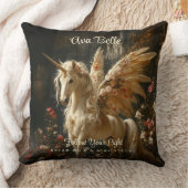 Bloemenvleugels van eenhoorn in een bloemrijke bos kussen (Deken)