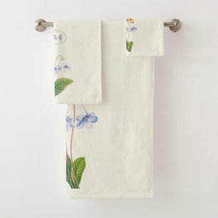  Bloemenvlinder Botanische Illustratie Bad Handdoek