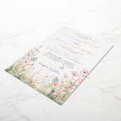 Bloemenvlinder bruiloft Folie Uitnodiging (Gedraaid)