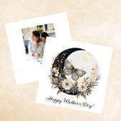 Bloemenvlinder en Maan Gelukkige Moederdag Feestdagenkaart