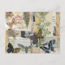 Bloemenvlinder  Ephemera Decoupage
