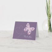 Bloemenvlinder in vlucht w / hart notitiekaartje (Voorkant)