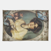  bloemenvlinder Parijse Victoriaans Theedoek (Horizontaal)