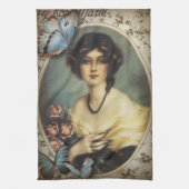  bloemenvlinder Parijse Victoriaans Theedoek (Verticaal)