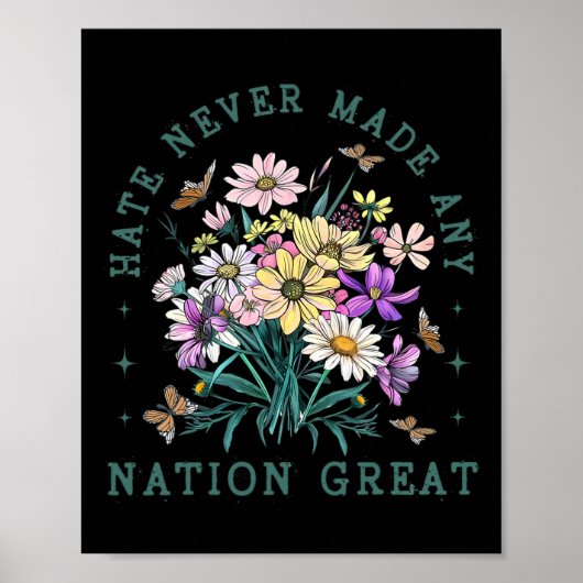 Bloemenvlinders Anti Trump Democraat President L Poster (Voorkant)