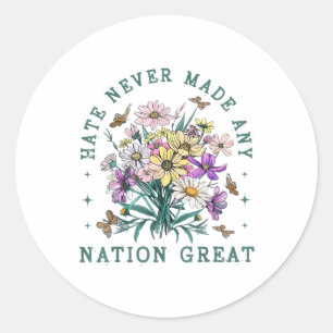 Bloemenvlinders Anti Trump Democraat President L Ronde Sticker