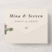 bloemenvlinders bruiloft all in one uitnodiging (Achterkant)