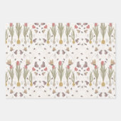 Bloemenvlinders en bijen ontkoppeling inpakpapier vel (Voorkant)