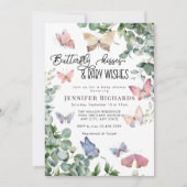 Bloemenvlinders | Eucalyptus-Baby shower Kaart (Voorkant)