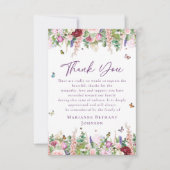 Bloemenvlinders Memorial Viering van het leven Bedankkaart (Voorkant)