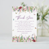 Bloemenvlinders Memorial Viering van het leven Bedankkaart (Staand voorkant)