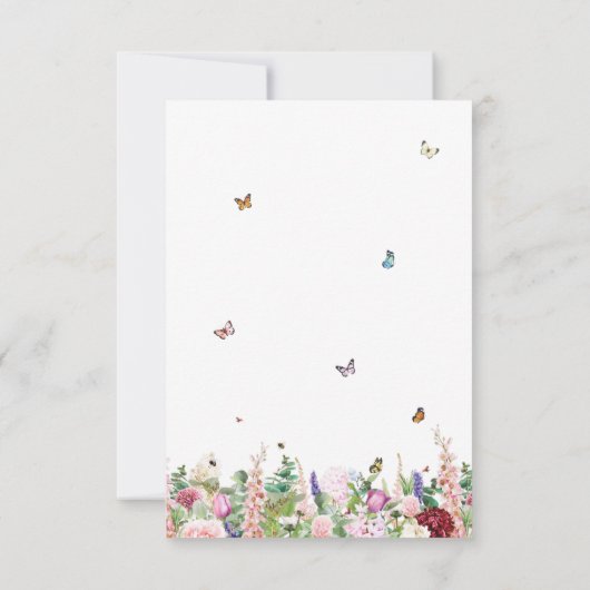 Bloemenvlinders Memorial Viering van het leven Bedankkaart (Achterkant)