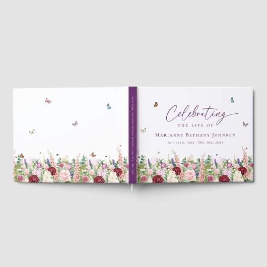 Bloemenvlinders Memorial Viering van het leven Gastenboek (Volledig)
