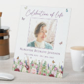 Bloemenvlinders Memorial Viering van het leven Reclamebord Met Voetstuk (Insitu)