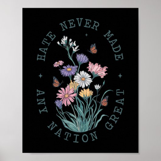 Bloemenvlinders tegen Trump Democraat President L Poster (Voorkant)