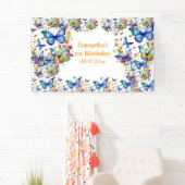 Bloemenvlinders Verjaardag Spandoek (Insitu)