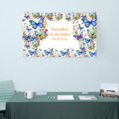 Bloemenvlinders Verjaardag Spandoek (Beurs)