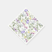 Bloemenvlinders Waterverf Roze Paarse Servet (Hoek)