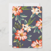 Bloemenvloot en gouden vintage bruiloft kaart (Achterkant)