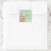  bloemenvogel + damask bruiloft stickers (Tas)