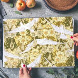  Bloemenvogel Groen Geel Nouveau Patroon Inpakpapier Vel