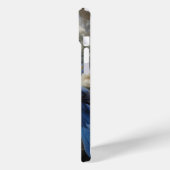 bloemenvogel in blues en crème Case-Mate iPhone case (Achterkant / Links)
