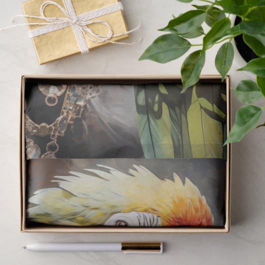 Bloemenvogelpapegaai Queen Decoupage Tissuepapier (Geschenk)