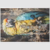 Bloemenvogelpapegaai Queen Decoupage Tissuepapier (Voorkant)