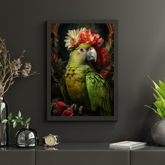 Bloemenvogelpapegaai Queen Decoupage Tissuepapier