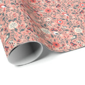 Bloemenvogels Hand getrokken Cadeaupapier (Rol Hoek)