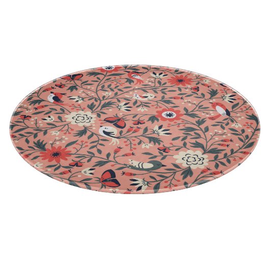 Bloemenvogels Hand getrokken  Snijplank (Hoek)