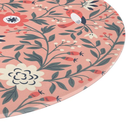 Bloemenvogels Hand getrokken  Snijplank (Hoek)