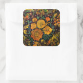 bloemenvonken vierkante sticker (Tas)