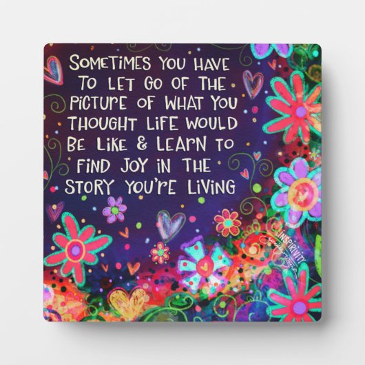 Bloemenvreugde in uw Story Quote Inspirivity Fotoplaat (Voorkant)