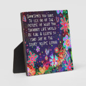  Bloemenvreugde in uw Story Quote Inspirivity Fotoplaat (Voorkant)