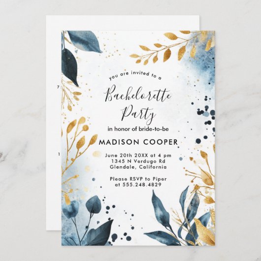 bloemenvrijgezellenfeest kaart (Voorkant / Achterkant)